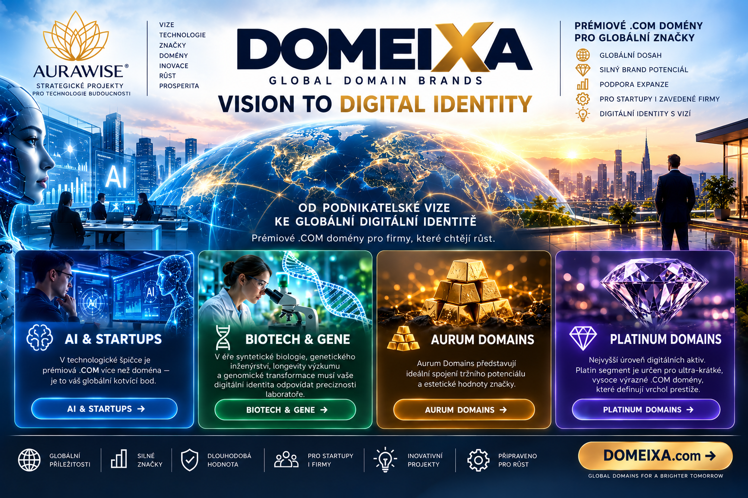 DOMEIXA: prémiové .COM domény pro globální značky | AURAWISE