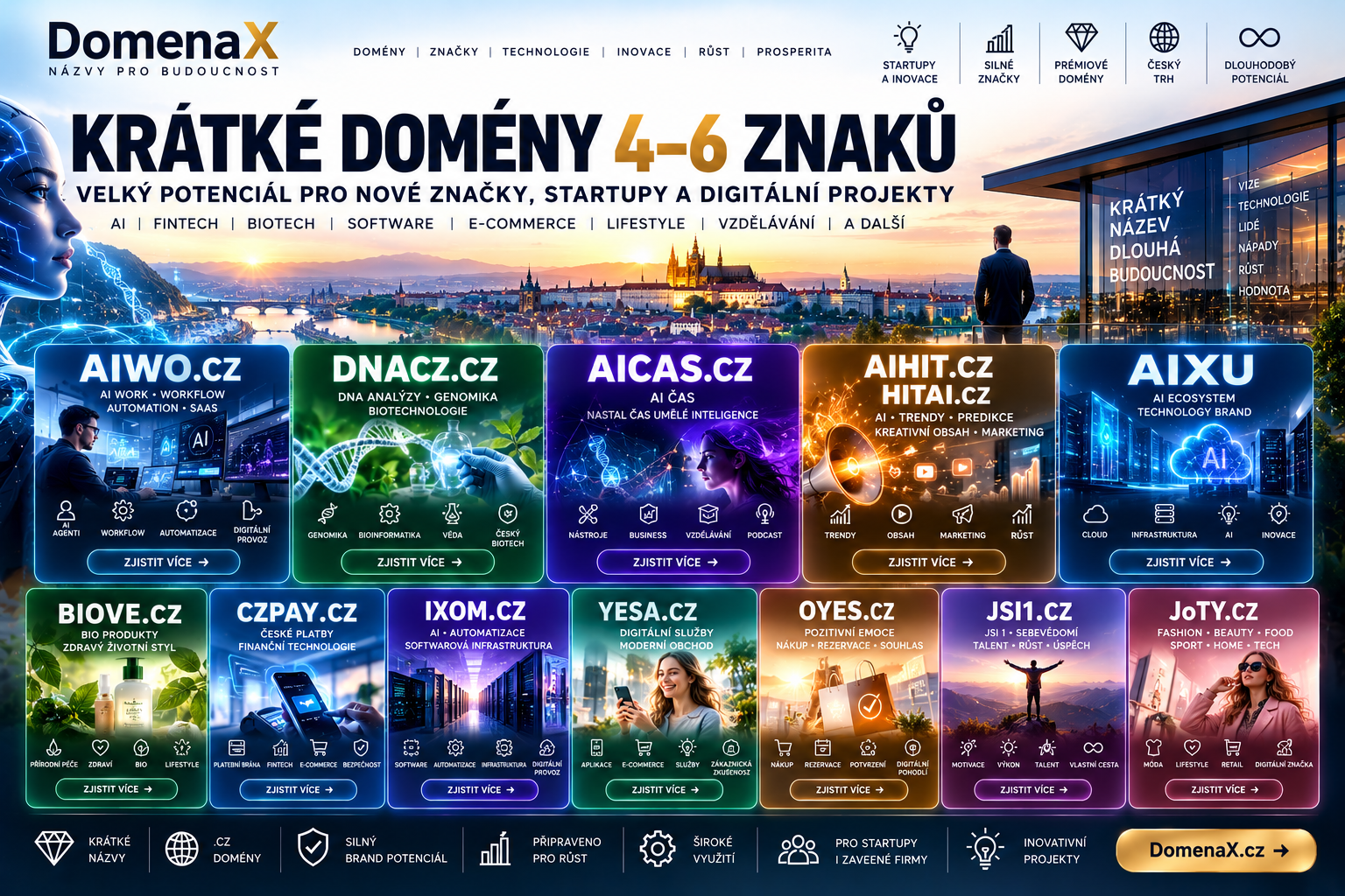 Krátké domény 4–6 znaků na prodej