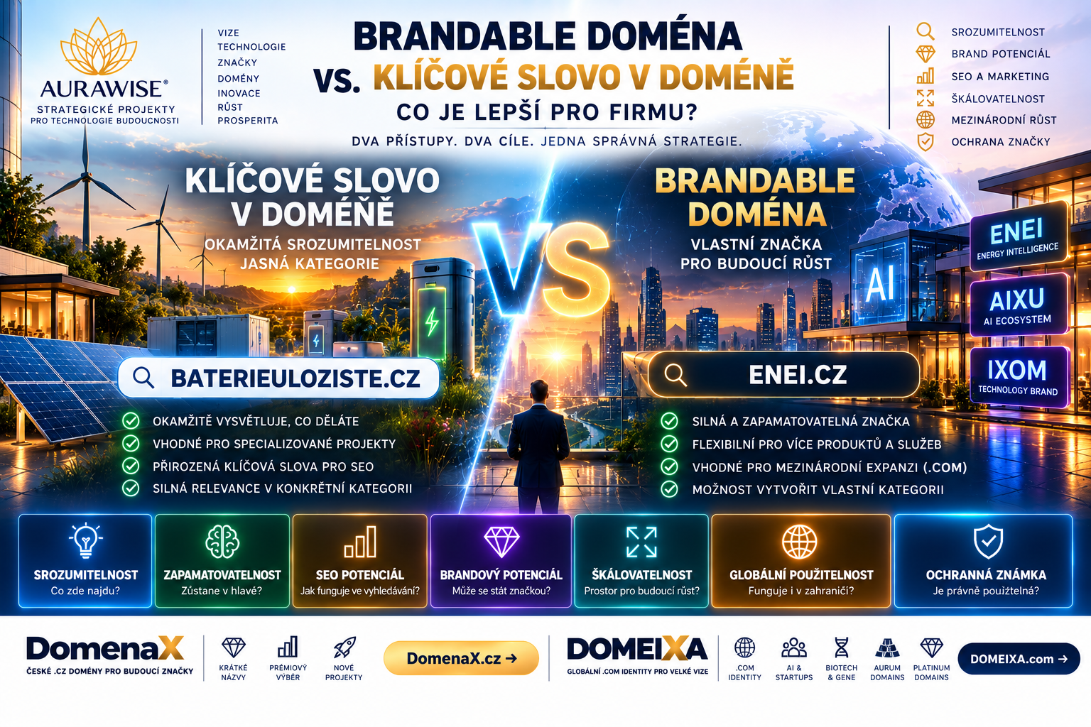 Brandable vs. keyword doména: co je lepší pro firmu? | AURAWISE