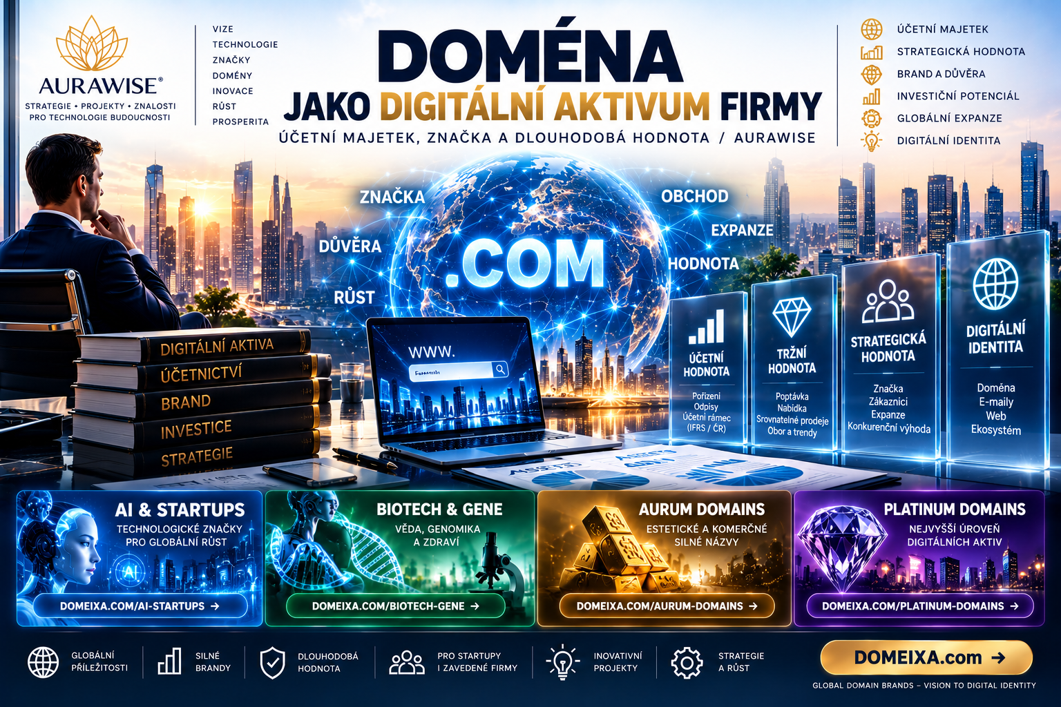 Doména jako digitální aktivum firmy: účetní majetek a hodnota | AURAWISE