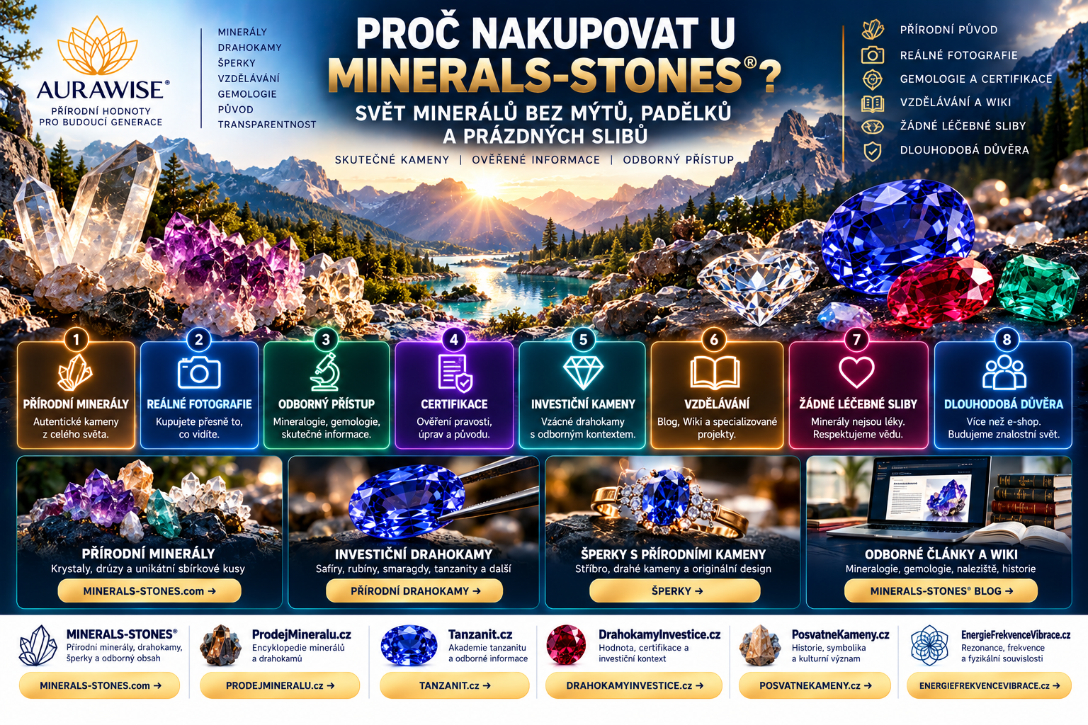 Proč nakupovat u MINERALS-STONES®? Přírodní minerály bez mýtů | AURAWISE