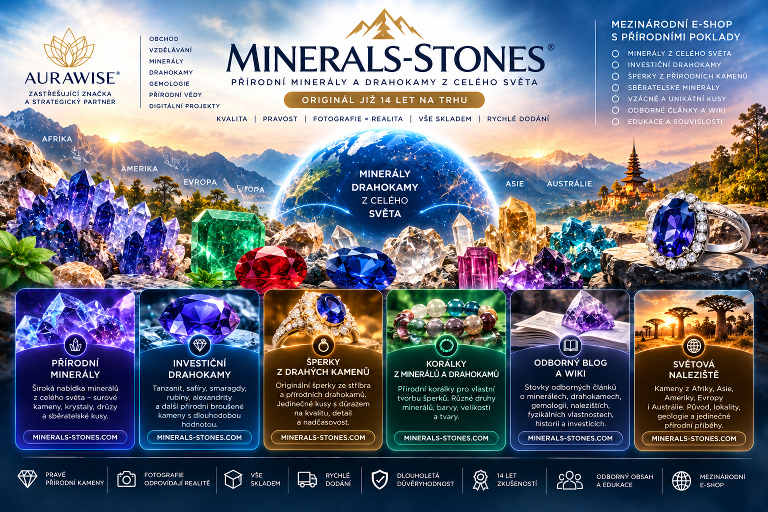 MINERALS-STONES® | Přírodní minerály, drahokamy a šperky