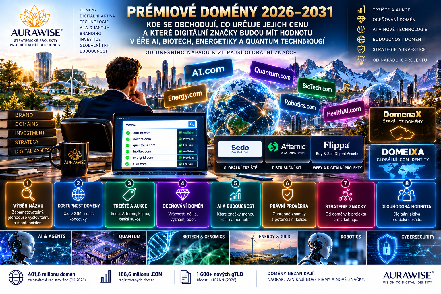 Kde kupovat prémiové domény a co bude mít hodnotu v éře AI | AURAWISE